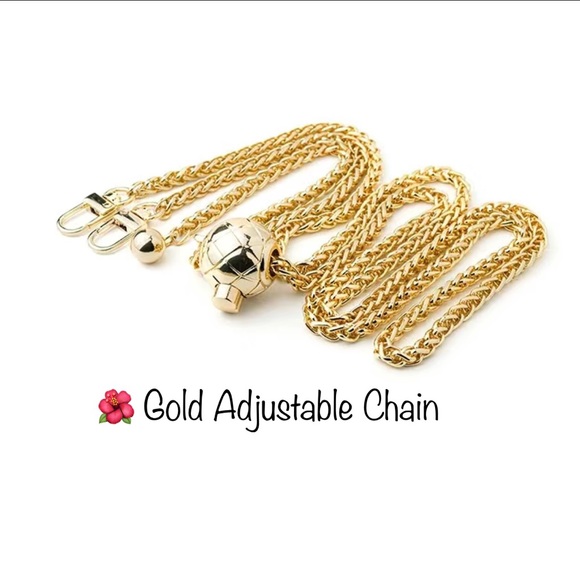 New Adjustable Crossbody Strap or Replacement Purse/Wallet Chain in Gold - Picture 1 of 11